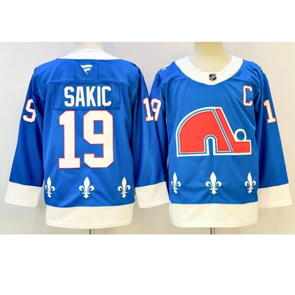 Mens Joe Sakic Blue Stitched Jersey